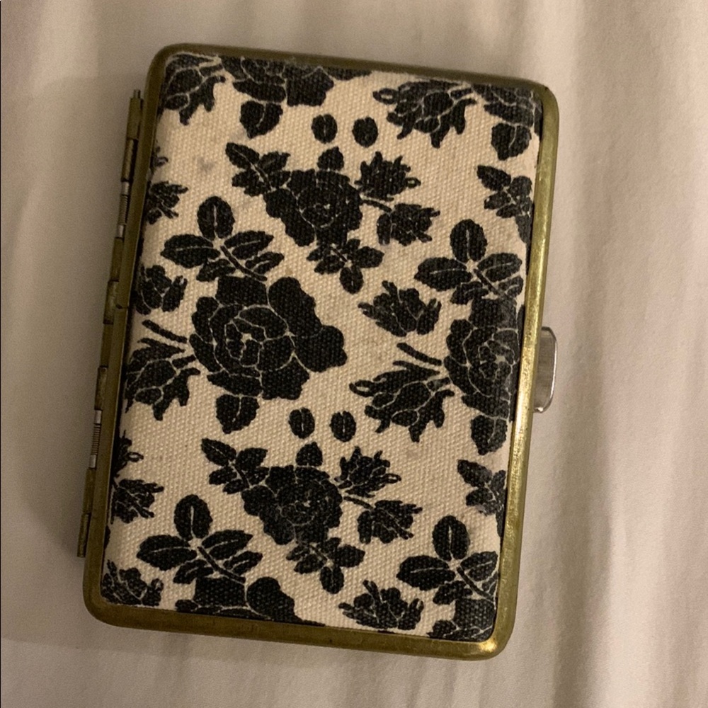 Floral Black and White Wallet